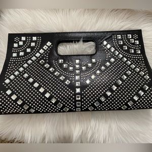 Fancy black purse with bling nice size!